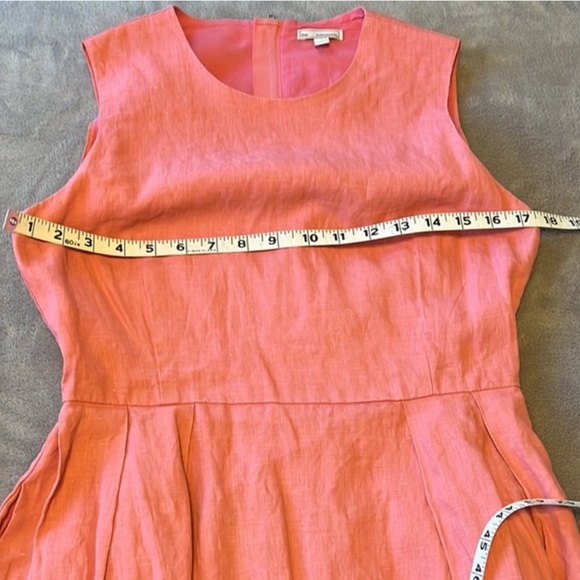 GAP Fit and Flare Coral/Pink Linen Sleeveless Dress, Size S - Picture 4 of 9
